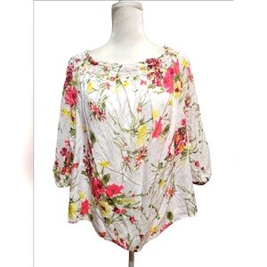 Lane Bryant Colorful Floral Top Blouse Women's Plus Size 18/20